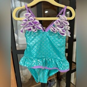 Floatimini Mermaid ruffle one piece swimsuit toddler girl Petal ariel crisscross